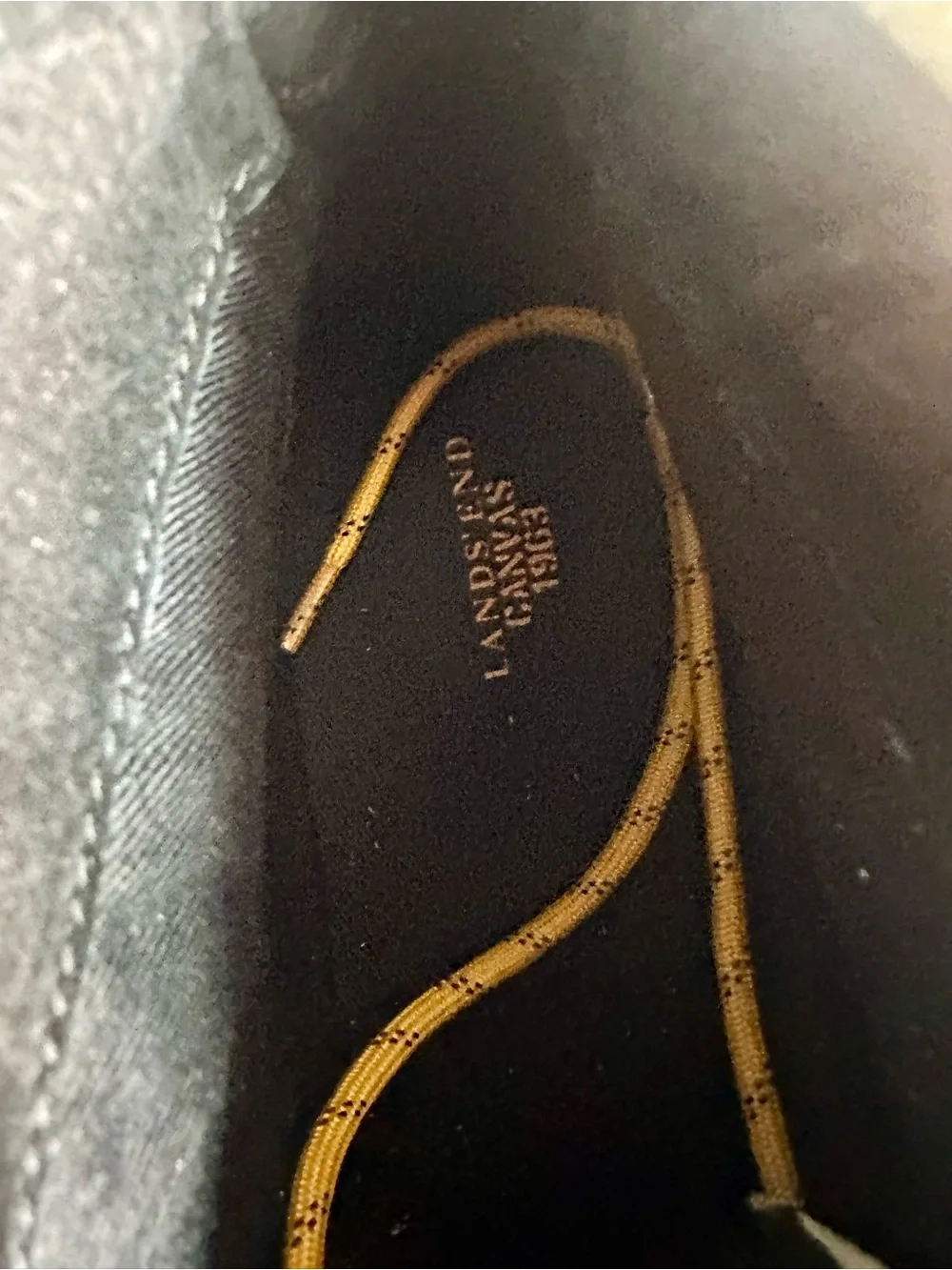 Lands' End Men's Beige Suede Hiking Boots with Yellow Laces